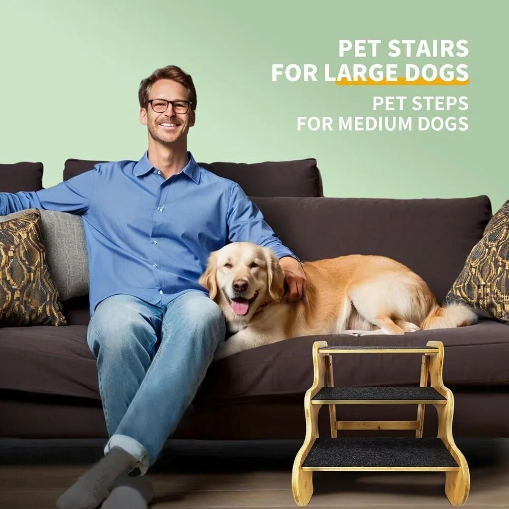 Dog Steps for Bed,24 Inches 5 Step Dog Stairs for Senior Pets to Get On 30 Inc